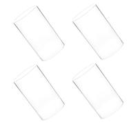 WESIEVYA Pantallas de Vidrio Cilíndricas Transparentes para Velas, 4 Piezas, Material de Vidrio Borosilicato Resistente, Diseño Simple Prueba de Viento para Adornos y Manualidades