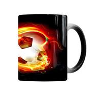 WESIEVYA Taza Cerámica Térmica con Patrón de Fútbol Que Cambia de Color al Calentar Resistente Altas Temperaturas para Café Té y Decoración de Salón