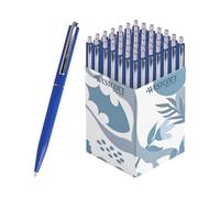 Westcott Bolígrafo ALLTIME azul, 50 unidades | Bolígrafo de presión con tinta azul | Grosor de trazo M con recambio estándar X20 | Resistente a la luz según la norma ISO 12757-2 | E-737456 00