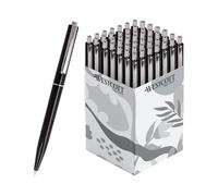 Westcott Bolígrafo ALLTIME negro, 50 unidades | Bolígrafo de presión con tinta negra | Grosor de trazo M con recambio estándar X20 | Resistente a la luz según la norma ISO 12757-2 | E-737470 00
