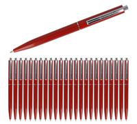 Westcott Bolígrafo ALLTIME rojo, 25 unidades, retráctiles, tinta roja, ancho de trazo M con recambio estándar X20, a prueba de documentos, ISO 12757-2, clip de metal resistente, E-737449 00