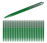 Westcott Bolígrafo ALLTIME verde 25 piezas | Bolígrafos retráctiles con tinta verde | Ancho de línea M con recambio estándar X20 | A prueba de documentos ISO 12757-2 | Clip de metal resistente |