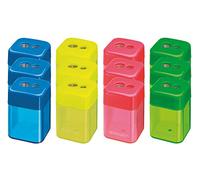 Westcott E-14215 00-I - Sacapuntas doble con contenedor de plástico, 12 unidades
