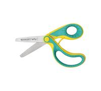 Westcott E-22003 00 Ergo JR. Lefty - Tijeras ergonómicas infantiles para zurdos, hoja de acero de 5,3 cm, mango Softgrip, verde/amarillo, 13,3 cm