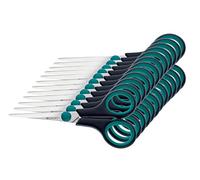 Westcott E-30250 00 - Tijera mango ergonómico, empuñadura de plástico, 14 cm, 12 unidades, color negro y azul