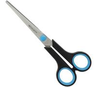 Westcott E-30271 00 - Tijera mango ergonómico, empuñadura de plástico, 17.4 cm, 12 unidades, color negro y azul