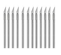 Westcott E-84010 00-I - Juego de 12 escalpelos (mango de metal y cuchilla reemplazables, 12 cm), color plateado