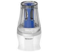 Westcott iPoint E-55051 00 HALO - Sacapuntas (funciona con pilas), color blanco y azul