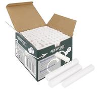 Westcott Tiza 100 unidades blanca | Paquete económico Tiza para pizarra con 1,2 cm ⌀ en blanco opaco | sin polvo y fácil de limpiar | barras de tiza de 8,5 cm de largo | E-744986 00