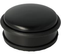 Westcott Topes para puertas de acero inoxidable negro, Topes redondos con un peso propio de 1,2 kg, Anillo de goma que protege la puerta, Base antideslizante, ⌀ 10 cm, altura 4 cm, E-19002 00