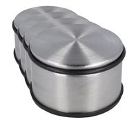 Westcott Topes para puertas de acero inoxidable | Topes redondos con un peso propio de 1,8 kg | Anillo de goma que protege la puerta | Base antideslizante | ⌀ 11 cm, altura 7 cm | E-19006 00