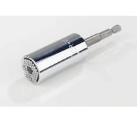 Westfalia Universal Dado Uni-Grip 3/8" con Adaptador 1/4" Hex a 3/8" Cuadrado, Llave de Vaso Ajustable para Tornillos, Tuercas y Ganchos de 7-19 mm