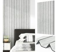 WESTICK Paneles de pared de listones de madera para despegar y pegar, paneles de pared de madera estriada 3D