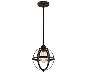 Westinghouse 63619 Luminaria Colgante de Interior de una lámpara, Acabado en Bronce aceitado con Reflejos