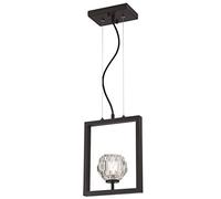 Westinghouse iluminación 63674 Lámpara colgante para interiores Zoa de un solo brazo, acabado en bronce de cañón cepillado mate con cristal