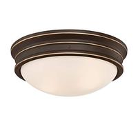 Westinghouse iluminación 63706 Plafón para interiores Sophia de dos luces, 33 cm, acabado en bronce aceitado con reflejos y vidrio esmerilado