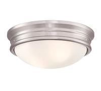 Westinghouse iluminación 63707 Plafón para interiores Sophia de dos luces, 33 cm, acabado en níquel cepillado con vidrio esmerilado