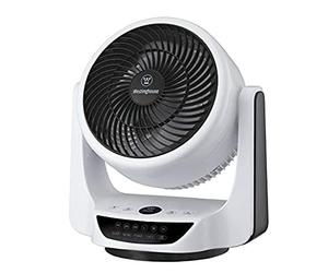 Westinghouse iluminación 73037 Ventilador de escritorio portátil oscilante Cormac, con mando a distancia, 25 cm, acabado blanco y negro