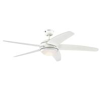 Westinghouse Lighting 7207040 Ventilador de Techo con Luz, 55 W, Blanco, 132 x 132 x 36 cm