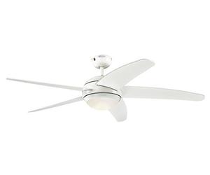Westinghouse Lighting 7207040 Ventilador de Techo con Luz, 55 W, Blanco, 132 x 132 x 36 cm