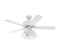 Westinghouse Lighting 72209 Ventilador de Techo Barnett para Interior Blanco, 122 cm, Juego de iluminación LED Regulable con Pantalla Tipo Jaula, Control Remoto Incluido, 55 W