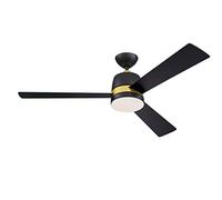Ventilador de techo con luz Westinghouse «Tristan», negro/madera