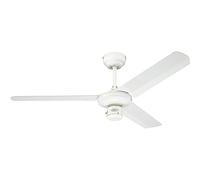 Westinghouse Ventilador de techo Industrial silencioso, acabado en blanco, aspas blancas 122 cm