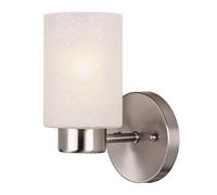 Westinghouse Lighting Níquel Cepillado Westinghouse Iluminación 62278 Aplique para Interiores Sylvestre de Un Solo Brazo, Acabado Vidrio Esmerilado Fantasía, Niquel Cepillado