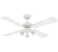 Westinghouse Lighting Princess Euro Ventilador de Techo GU10, Acabado en Blanco con aspas Reversibles en Blanco/Haya