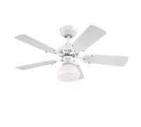 Westinghouse Lighting Princess Radiance II Ventilador de Techo, 53 W, Acabado en Blanco con aspas Reversibles en Blanco/Haya