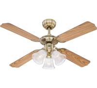 Westinghouse Lighting Princess Trio Ventilador de Techo E14, 180 W, Roble/Caoba