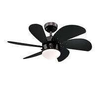 Westinghouse Lighting Turbo Swirl Ventilador de Techo E14, 50 W, Acabado en Gun Metal con aspas Negras