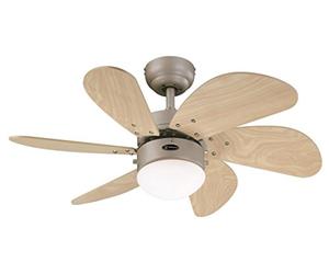Westinghouse Lighting Turbo Swirl Ventilador de Techo E14, 60 W, con cable conductor, Titanio