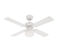 Westinghouse Lighting Vegas Ventilador de Techo, Metal, Acabado en Blanco con aspas Reversibles en Blanco/Pino blanquedado
