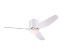 Westinghouse. Ventilador de techo blanco Carla para interiores, 117 cm, con luz y mando, luminaria led regulable con cristal de ópalo esmerilado
