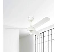 Westinghouse Ventilador de techo Industrial silencioso, acabado en blanco, aspas blancas 122 cm