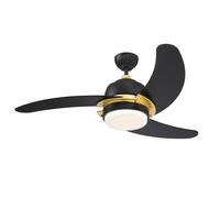 Westinghouse Ventilador De Techo Simone Negro 3 Palas LED Con Cuerda 122 cm