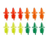 Westmark 12 vertedores para botellas de licores, vinagre, aceite, dosificador con tubo de aire, fluorescente, corcho de plástico, Jet-Pour, colores vivos/neón, 41102030