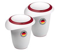 Westmark 2 cacerolas con tapa dividida, 1 l, con vertedor, plástico, blanco/rojo, 315122E3