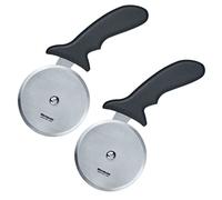 Westmark 2 cortadores de pizza profesionales/XXL - Tamaño de la hoja: 10 cm de diámetro, longitud: 23 cm, acero inoxidable/plástico, Master Line, negro/plata, 132822E3