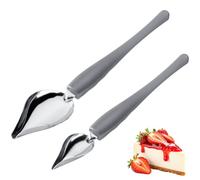 Westmark 2 cucharas de decoración - Ideal para preparar salsas o postres o chocolates creativos, 2 tamaños para líneas finas y puntos, acero inoxidable, polipropileno