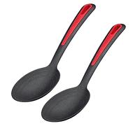 Westmark 296422E3 - Juego de cucharas para servir ensalada y servir (2 piezas, cavidad grande, escala interior: 20, 40 + 60 ml, plástico, galán, negro/rojo)