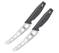 Westmark 2 Cuchillos/cortadores de queso Profi, Tamaño de la hoja: 13,5 cm, Longitud: 25 cm, Acero inoxidable/plástico, Master Line, Negro/plateado, 135622E3