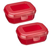 Westmark 2 fiambreras Maxi, 935 ml, con cierre de clic, altura: 7,4 cm, plástico, rojo, 235222E3