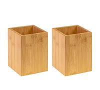 Westmark 2X Soporte para Utensilios/Organizador de Cocina, Cuadrado, Dimensiones 13,5 x 10 x 10 cm, Bambú, Tapas y Friends, Marrón Claro, 698622E3