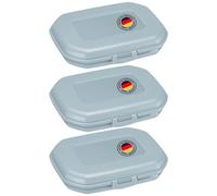 Westmark 3 Fiambreras, con cierre de clic, altura: aprox. 3,7 cm, plástico, Mini, azul, 235122EB