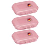 Westmark 3 Fiambreras, con cierre de clic, altura: aprox. 3,7 cm, plástico, Mini, rosa, 235122EP