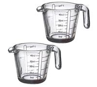 Westmark 305522E3 - Juego de 2 vasos medidores (40 ml, 4 escalas diferentes, aptas para horno, microondas, congelador, transparente/negro)