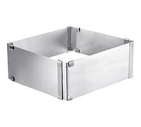 Westmark 31332260 - Marco para hornear (regulable: 15,5-28 cm, extra alto: 8 cm, acero inoxidable), color plateado