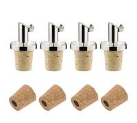 Westmark 4 aceiteras/vinagreras + 4 tapones de repuesto, con clip, metal/acero inoxidable, corcho natural, Inox Oil Special, 478022E3
